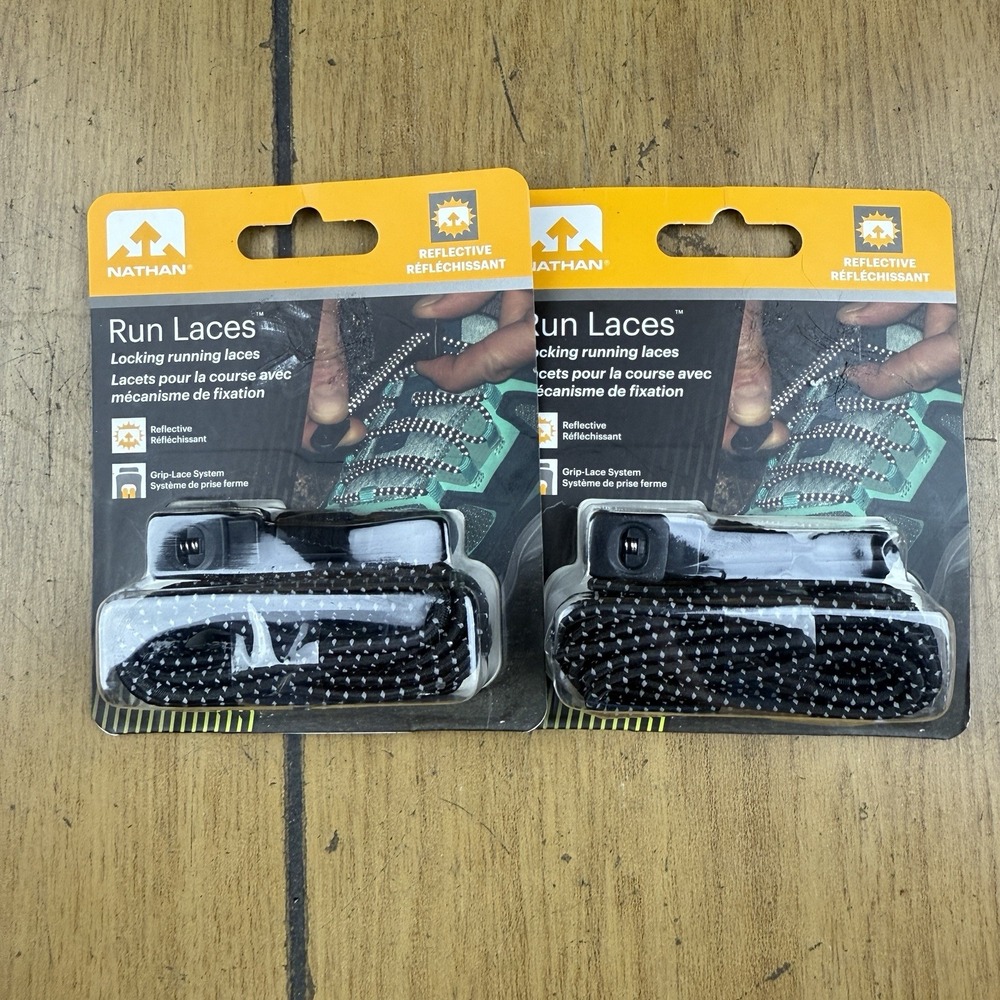 Set of‎ 2 Nathan Reflective Locking Running Laces NEW